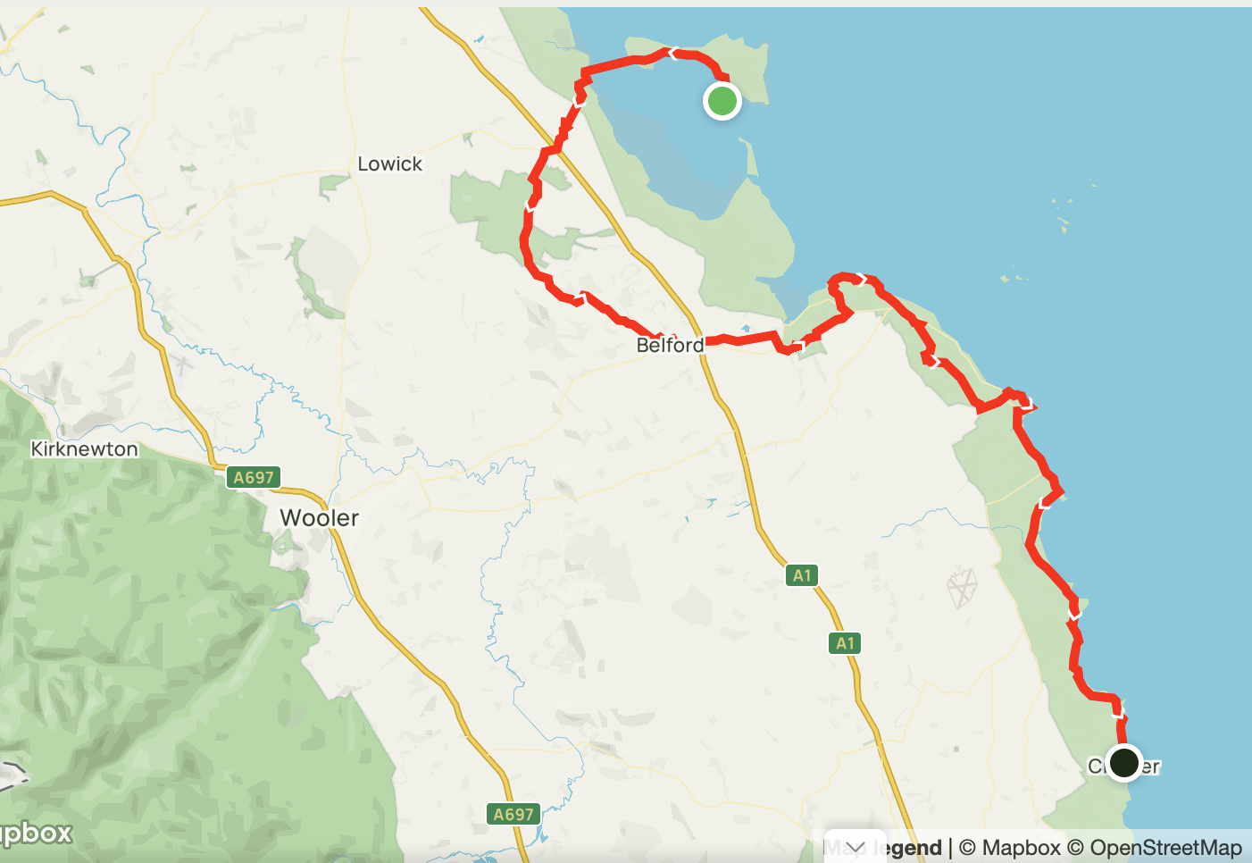 Pilgrims Ultra 50km route map